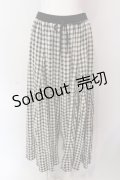 axes femme / ブロックチェックコットンワイドパンツ  クロｘシロ O-25-06-23-132-AX-PA-YM-ZT061