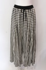 axes femme / ブロックチェックコットンワイドパンツ  クロｘシロ O-25-06-23-132-AX-PA-YM-OS