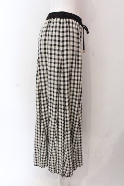 画像2: axes femme / ブロックチェックコットンワイドパンツ  クロｘシロ O-25-06-23-132-AX-PA-YM-OS
