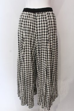 画像3: axes femme / ブロックチェックコットンワイドパンツ  クロｘシロ O-25-06-23-132-AX-PA-YM-OS