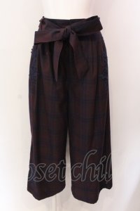 axes femme / チェック柄ワイドパンツ M ワイン O-25-06-23-133-AX-PA-YM-ZT001