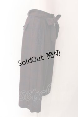 画像2: axes femme / チェック柄ワイドパンツ M ワイン O-25-06-23-133-AX-PA-YM-ZT001
