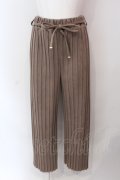 axes femme / ストレッチタックワイドパンツ M ブラウン O-25-06-23-135-AX-PA-YM-OS