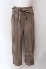 axes femme / ストレッチタックワイドパンツ M ブラウン O-25-06-23-135-AX-PA-YM-OS