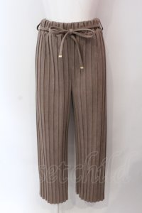 axes femme / ストレッチタックワイドパンツ M ブラウン O-25-06-23-135-AX-PA-YM-ZT103