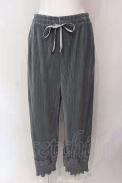 画像1: axes femme / カットプリーツパンツ M ブルー O-25-06-23-136-AX-PA-YM-OS