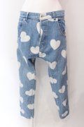 Candy Stripper / ハート柄デニムパンツ  サックス O-25-06-23-140-PU-PA-IG-OS