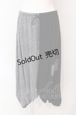 画像1: ALGONQUINS / レオパードバイカラーカットサルエルパンツ  ブラック×グレー O-25-06-23-020-AL-PA-IG-OS
