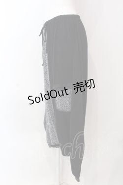 画像2: ALGONQUINS / レオパードバイカラーカットサルエルパンツ  ブラック×グレー O-25-06-23-020-AL-PA-IG-OS