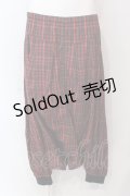 ALGONQUINS / チェックサルエルパンツ  レッド×ブラック O-25-06-23-021-AL-PA-IG-ZS