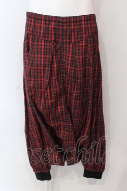 画像1: ALGONQUINS / チェックサルエルパンツ  レッド×ブラック O-25-06-23-021-AL-PA-IG-OS