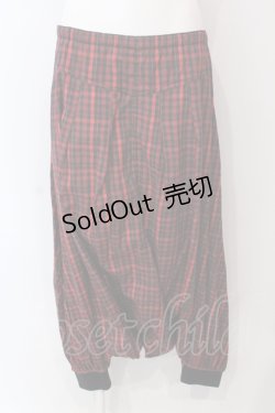 画像1: ALGONQUINS / チェックサルエルパンツ  レッド×ブラック O-25-06-23-021-AL-PA-IG-ZS