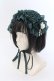 画像1: metamorphose / チュールレースヘッドドレス  ボトルグリーン O-25-06-24-039-ME-AC-IG-OS (1)