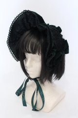 axes femme kawaii / ベルベットドールハーフボンネット  グリーン O-25-06-24-043-AX-AC-IG-ZT271