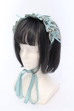 画像1: Chalmiere / フリルヘッドドレス  グリーン O-25-06-24-045-LO-AC-IG-OS