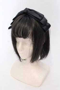 画像1: m petit by misako / レースリボンカチューシャ  クロ O-25-06-24-048-LO-AC-IG-OS