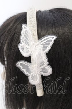 画像3: Victorian maiden / ツインパピヨンレースカチューシャ  オフホワイト O-25-06-24-057-CL-AC-OW-OS