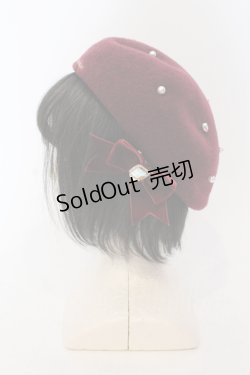 画像3: LIZ LISA / メッセージ刺繍リボンバスクベレー  ワイン O-25-06-24-060-LO-AC-IG-ZT-K011