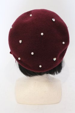 画像4: LIZ LISA / メッセージ刺繍リボンバスクベレー  ワイン O-25-06-24-060-LO-AC-IG-OS