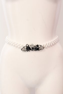 画像1: axes femme / リボンキャットパールベルト  シルバー O-25-06-24-007-AX-ZA-IG-OS