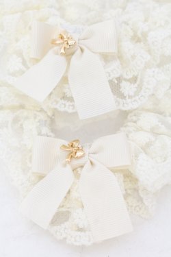 画像2: m petit by misako / リボンチャームシュシュ  オフ O-25-06-24-082-LO-AC-IG-OS