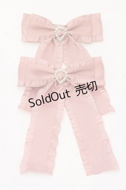 画像1: Ank Rouge / ふりふりリボンバレッタSET  ピンク O-25-06-24-092-CA-AC-OW-ZT168-F003