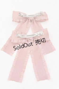 画像2: Ank Rouge / ふりふりリボンバレッタSET  ピンク O-25-06-24-092-CA-AC-OW-ZT168-F003