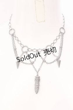 画像1: axes femme POETIQUE / シルバー・ブレットネックレス  ガンメタ O-25-06-24-011-AX-AC-IG-OS
