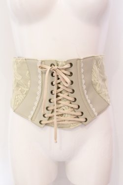 画像1: axes femme / レースアップコルセットベルト  生成り O-25-06-24-012-AX-ZA-IG-OS