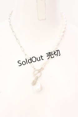画像1: axes femme / パール調ネックレス  ゴールド O-25-06-24-017-AX-AC-OW-OS