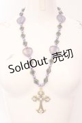 Estrellas / クロスビーズネックレス  ブラック×パープル×ゴールド O-25-06-24-022-EL-AC-OW-OS