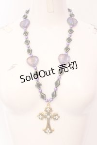 Estrellas / クロスビーズネックレス  ブラック×パープル×ゴールド O-25-06-24-022-EL-AC-OW-OS