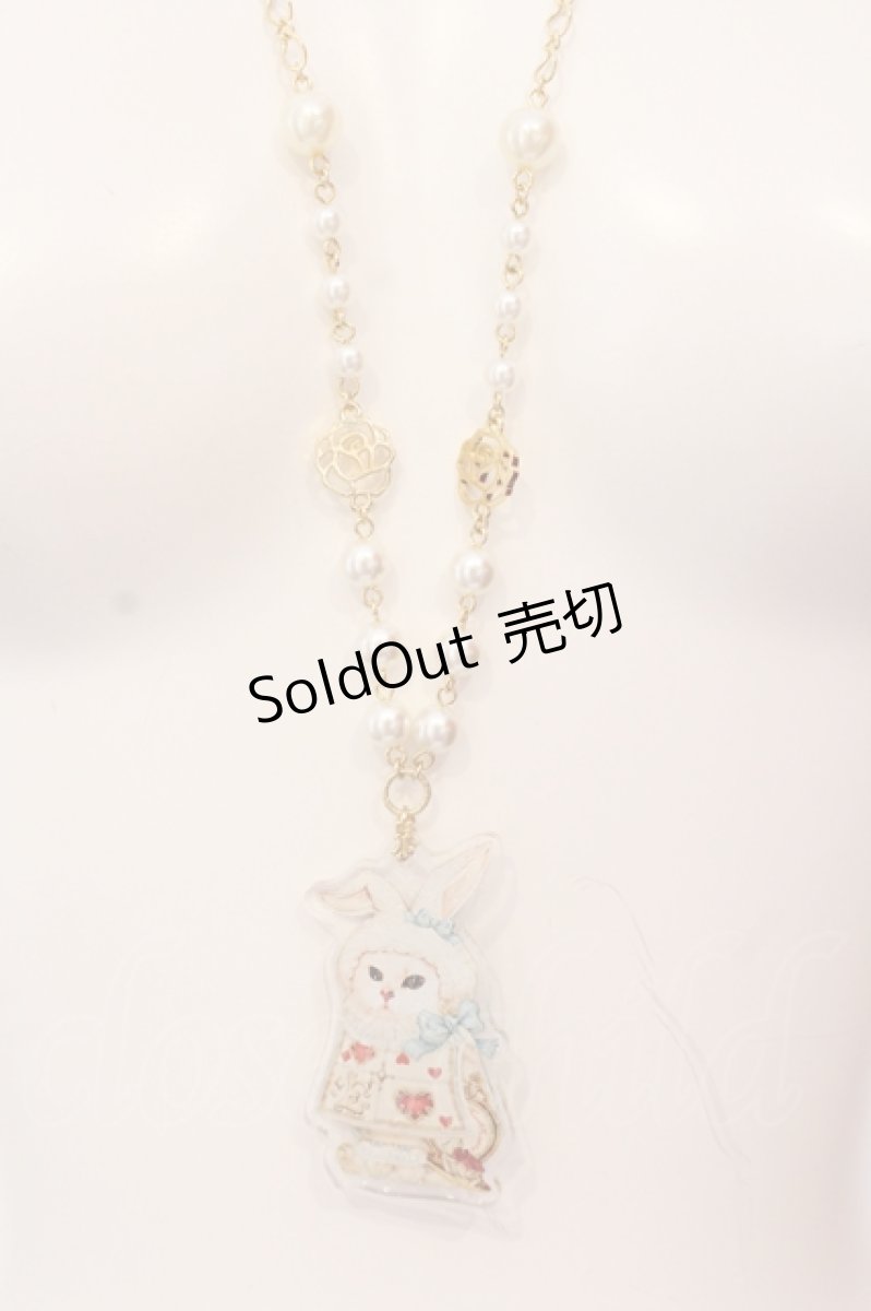 画像1: Enchantlic Enchantilly / 不思議の国のQueen cat　白ウサギ？！ネックレス  ゴールド O-25-06-24-023-LO-AC-OW-ZT208 (1)