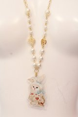 Enchantlic Enchantilly / 不思議の国のQueen cat　白ウサギ？！ネックレス  ゴールド O-25-06-24-023-LO-AC-OW-OS