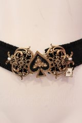 axes femme / トランプモチーフゴムベルト  ゴールド×クロ O-25-06-24-024-AX-ZA-OW-OS