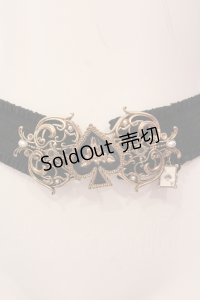 axes femme / トランプモチーフゴムベルト  ゴールド×クロ O-25-06-24-024-AX-ZA-OW-OS