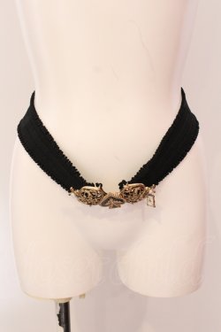 画像2: axes femme / トランプモチーフゴムベルト  ゴールド×クロ O-25-06-24-024-AX-ZA-OW-OS