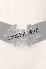 axes femme / 薔薇ブーケバックル太ベルト  シルバー O-25-06-24-026-AX-ZA-OW-OS