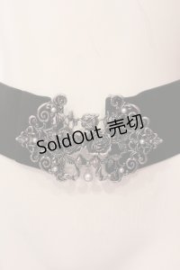 axes femme / 薔薇ブーケバックル太ベルト  シルバー O-25-06-24-026-AX-ZA-OW-OS