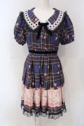 LIZ LISA / シャーロット柄ワンピース  ネイビー×ブラウン O-25-06-26-029-LO-OP-IG-OS