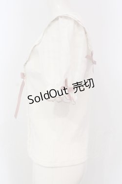 画像3: LIZ LISA / レースアップセーラーリブカットブラウス  シロ・ピンク O-25-06-26-034-LO-TO-IG-OS