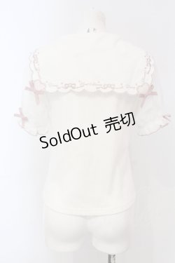 画像4: LIZ LISA / レースアップセーラーリブカットブラウス  シロ・ピンク O-25-06-26-034-LO-TO-IG-OS