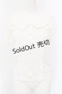 LIZ LISA / リボン刺繍ブラウス  シロ O-25-06-26-036-LO-BL-IG-OS