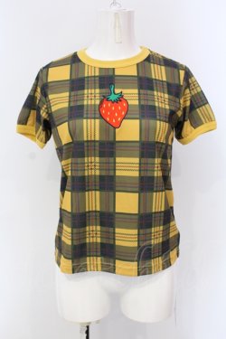 画像1: Hei Hei / チェックミニTシャツ  イエロー O-25-06-26-041-LO-TO-IG-OS