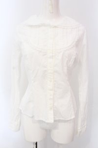 Victorian maiden / ピンタックセーラーカラーブラウス  シロ O-25-06-26-046-CL-BL-IG-OS