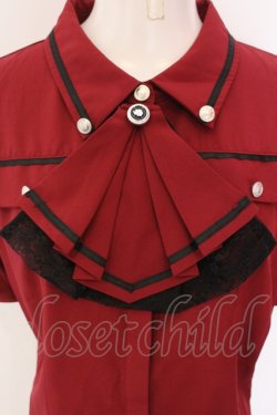画像2: axes femme / フリルジャボ付配色ラインブラウス F ワイン O-25-06-26-052-AX-BL-OW-OS