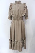m petit by misako / NINA'SコラボAMハイショクメローワンピース S ベージュ O-25-06-26-055-LO-OP-OW-OS