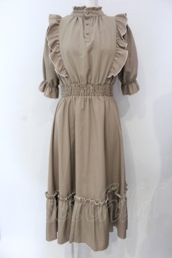 画像1: m petit by misako / NINA'SコラボAMハイショクメローワンピース S ベージュ O-25-06-26-055-LO-OP-OW-OS