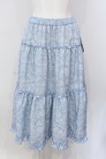 m petit by misako / NINA'S RVパニエスカート M サックス×アイボリー O-25-06-26-056-LO-SK-OW-OS