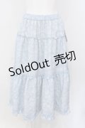 m petit by misako / NINA'S RVパニエスカート M サックス×アイボリー O-25-06-26-056-LO-SK-OW-ZT0722D